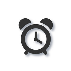 Alarm clock vector icon isolated on white background, simple line outline style, alarm clock ringing icon modern design