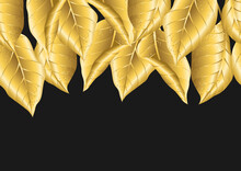Seamless Floral Pattern With Gold Autumn Foliage.