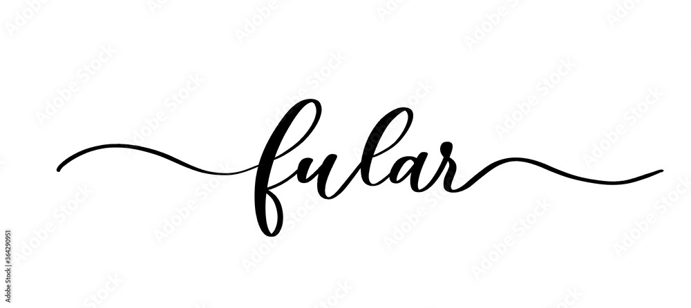 Fular - vector calligraphic inscription with smooth lines for shop fabric and knitting, logo, textile. - obrazy, fototapety, plakaty 
