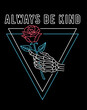 © cddesign.co - Neon light vector the skeleton hand hold a rose illustration, for t-shirt prints and other uses.