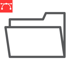 Poster - Folder line icon, ui and button, document sign vector graphics, editable stroke linear icon, eps 10.