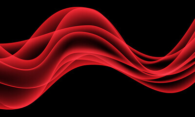 Poster - Abstract red wave curve on black design modern futuristic background vector illustration.