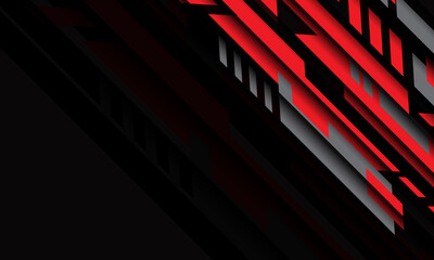 Poster - Abstract red wave curve on black design modern futuristic background vector illustration.