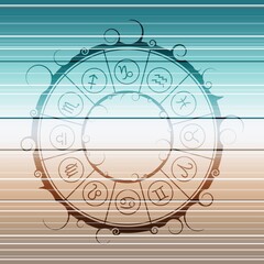 Wall Mural - Astrological symbols in the circle. Astrology concept