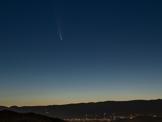 Sticker - NEOWISE Comet in the night Sky over Sparks near Reno, Nevada.
