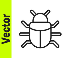 Sticker - Black line System bug concept icon isolated on white background. Code bug concept. Bug in the system. Bug searching. Vector.