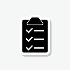 Canvas Print - Checklist sticker icon isolated on gray background