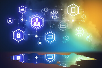 Poster - Glowing computing cloud interface