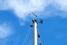 Weather Vane And Anemometer On A Yacht.