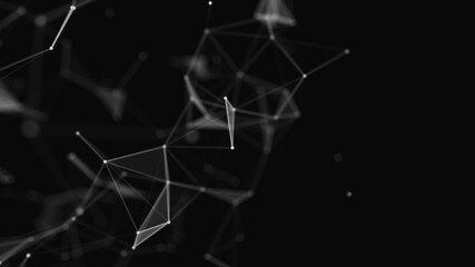 Poster - Plexus effect. Connection technology background. Abstract background polygonal. Polygon modern pattern. 3D network evolving. Depth of field setting