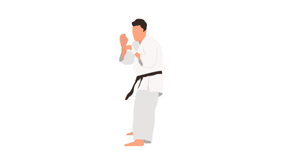 Karate sportsman vector isolated illustration