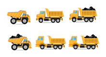 Mining Dumper Truck Isolated On White (Yellow Mining Dumper Truck)
