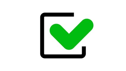 Poster - animation of checkmark icon. 4k video on green background Check,tick; yes; vote	

