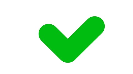 Poster - animation of checkmark icon. 4k video on green background Check,tick; yes; vote	