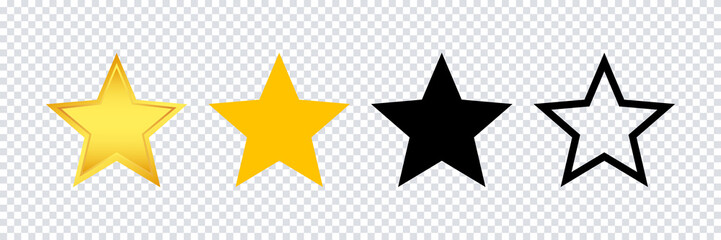 Wall Mural - star shape icon. vector isolated elements. award star vector isolated gold, yellow, black, line isol