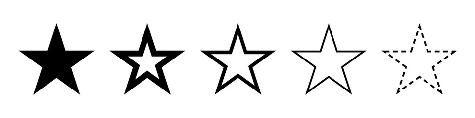 Wall Mural - star icon. vector isolated elements. star vector line template. set of star symbols. stock vector.