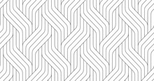 Seamless Thin Linear Pattern. Abstract Geometric Wavy Background. Stylish Monochrome Texture.