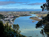 Fototapeta Zwierzęta - View of Whakatane town from Puketapu Lookout at Whakatane town in Bay of Plenty, New Zealand