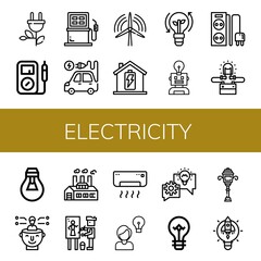 Sticker - electricity icon set