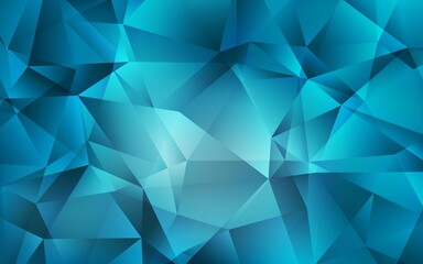 Poster - light blue vector triangle mosaic template. colorful illustration in abstract style with triangles. 