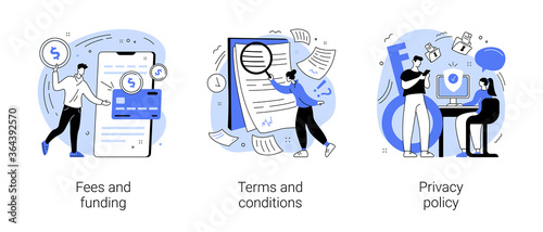 Cuadros en Lienzo Website information page abstract concept vector illustration set