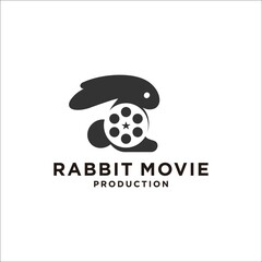 Wall Mural - creative logo rabbit movie symbol design