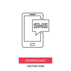 Sticker - Smartphone sms icon vector. Mobile sms sign