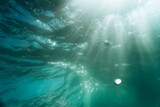 Fototapeta Sypialnia - Clear Ocean Underwater Waves Breaking
