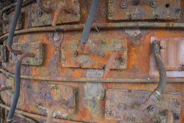 cooling pipelines on an old blast furnace