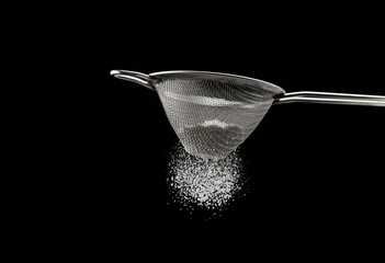 Sifting flour through a sieve