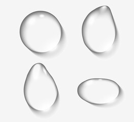 Mockup realistic Water drops isolated on transparent background. Vector illustration