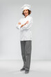 © Syda Productions - cooking, culinary and people concept - happy smiling female chef in toque over grey background