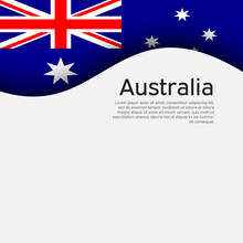 Australia Flag On A White Background. National Poster Design. Business Booklet. State Australian Patriotic Banner, Flyer. Background With Australia Flag. Paper Cut Style. Vector Illustration
