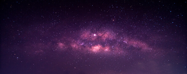 Wall Mural - night scenery with colorful and light yellow milky way full of stars in the sky in summer beautiful 