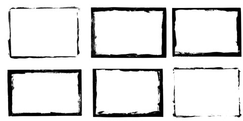 Poster - set of black frames isolated on white background