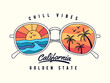 © cddesign.co - Vector sun glasses with tropical beach reflection illustration, for t-shirt print and other uses
