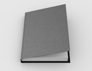 An open book with an empty cover. Template for advertising a book. 3D rendering.