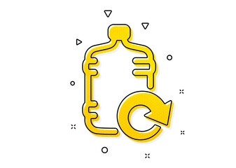 Aufkleber - Refill aqua drink sign. Water cooler bottle icon. Liquid symbol. Yellow circles pattern. Classic refill water icon. Geometric elements. Vector