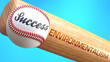 Success in life depends on environmentalism - pictured as word environmentalism on a bat, to show that environmentalism is crucial for successful business or life., 3d illustration