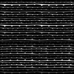 Poster - Seamless Texture of Horizontal lines, vector pattern of digital waves, white stripes on black background, texture design template