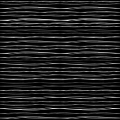 Poster - Seamless Texture of Horizontal lines, vector pattern of digital waves, white stripes on black background, texture design template