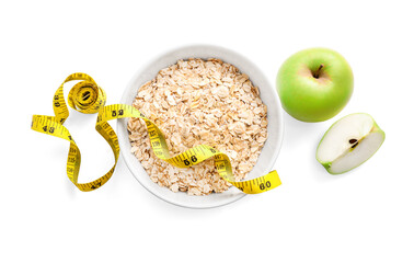 Wall Mural - Healthy dieting products and measure tape