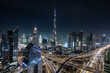 Dubai skyline by night