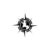 Fototapeta Miasta - Globe world compass north east west south logo vector image