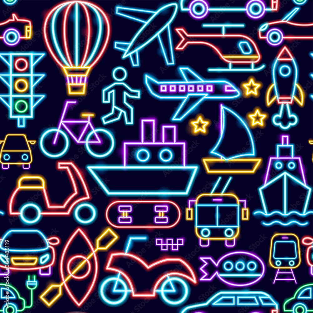 Transport Tree Pattern Transport Seamless Pattern Stock Vector | Adobe Stock
