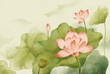 Chinese Feng Shui Ink Lotus .Classic Oriental Chinese Painting
