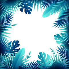 Sticker - Tropical Leaves Frame Composition