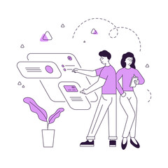 Poster - Couple adjusting setting of online app account