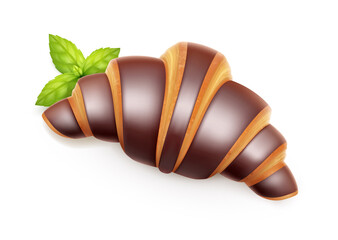 Wall Mural - Chocolate Croissant Realistic Composition