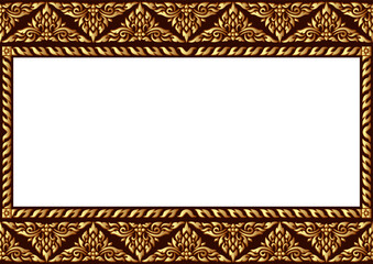 horizontal Design of Thailand flower square frame border, stencil, invitation, greeting, printing, advertise vintage concept